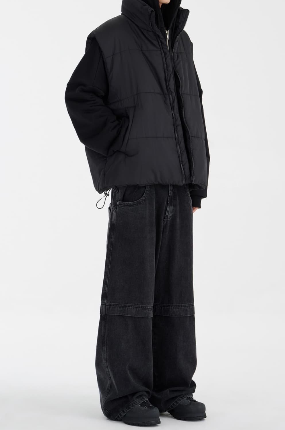 (L) 윌리 차바리아 패딩 베스트 블랙 상품이미지1