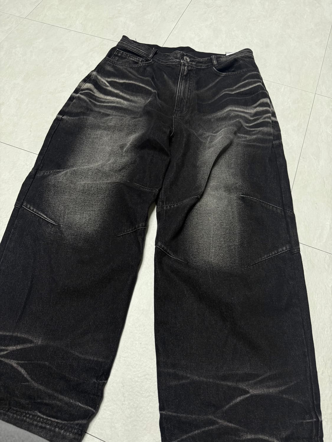 Blr Embossed Wave Washing Wide Denim 팬츠 상품이미지4