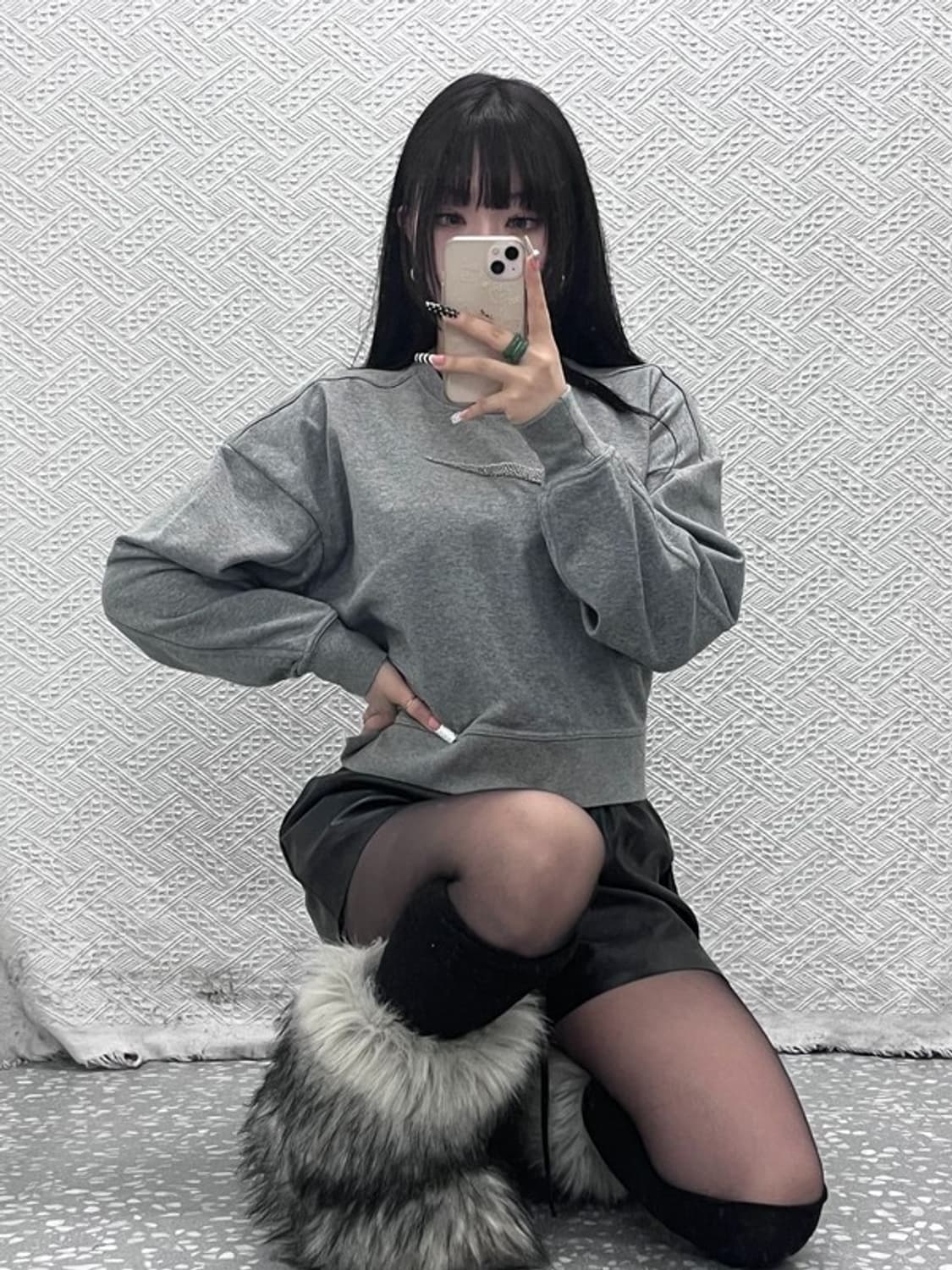 나이키 캐주얼 스트릿 부클로고 크롭 맨투맨 L C10098 상품이미지1