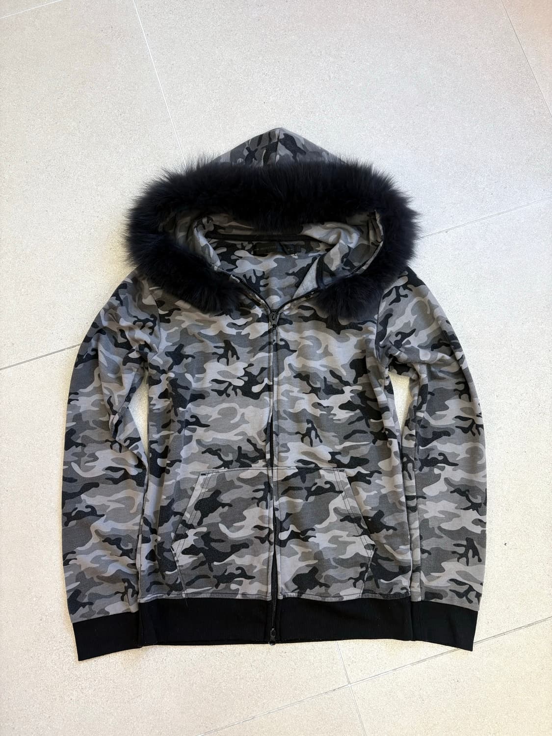 밀리터리 투웨이 퍼 후드집업 상품이미지2