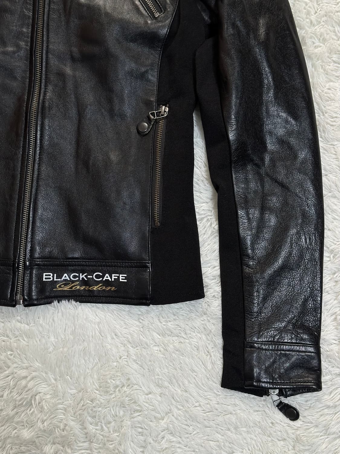 블랙카페런던 가죽 라이더 자켓 S 상품이미지6