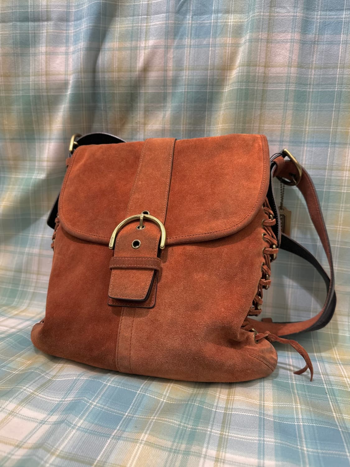 COACH rope detail velvet shoulder bag 상품이미지1