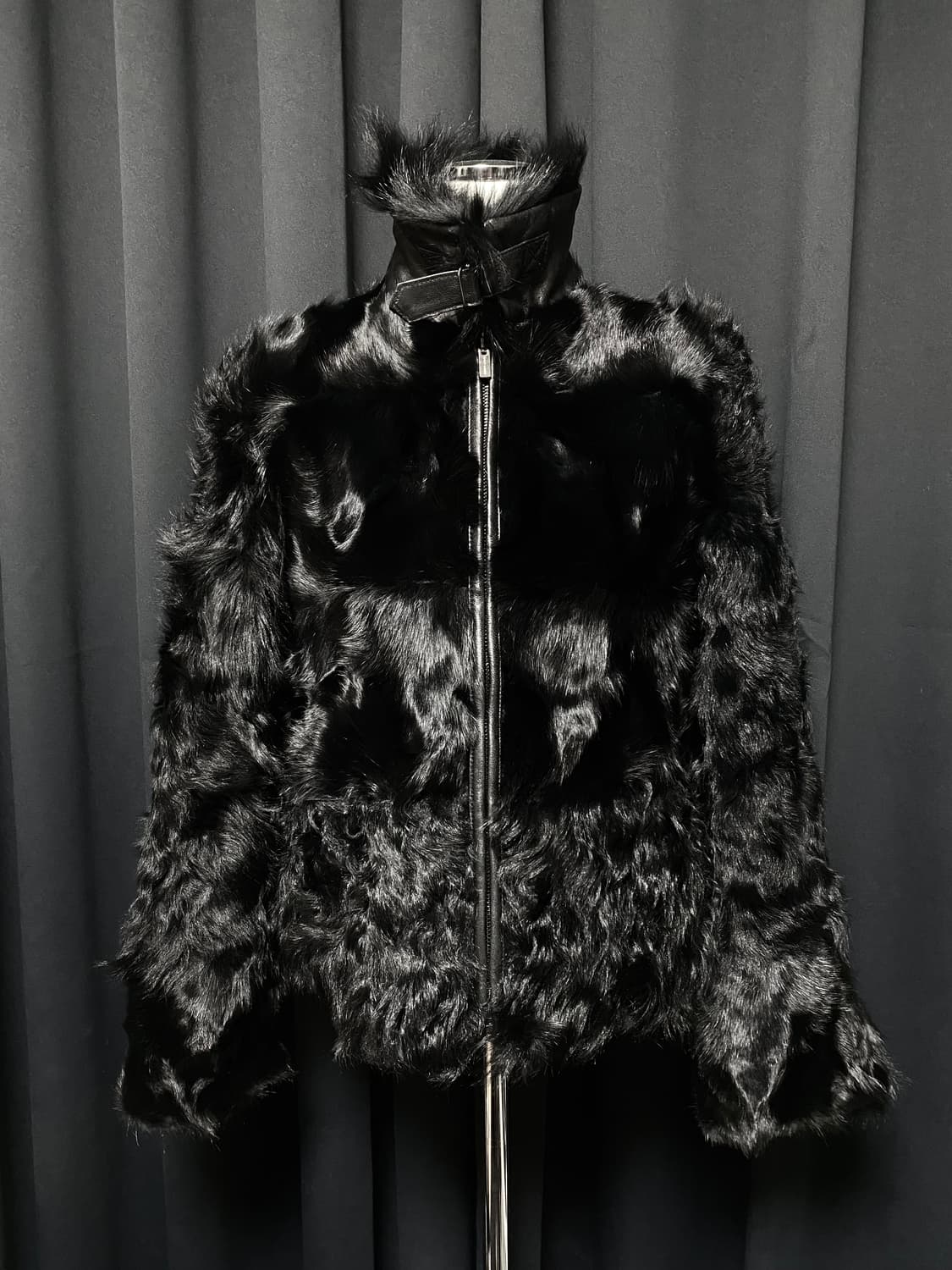 천연모피 폭스퍼 양가죽 하이넥 퍼자켓 빈티지 고스 락시크 상품이미지1