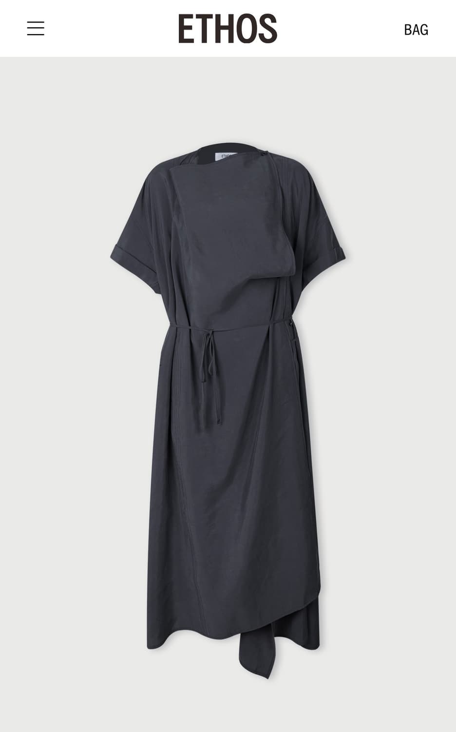 새상품) 에토스 드레이프드 실루엣 드레스 차콜 상품이미지1