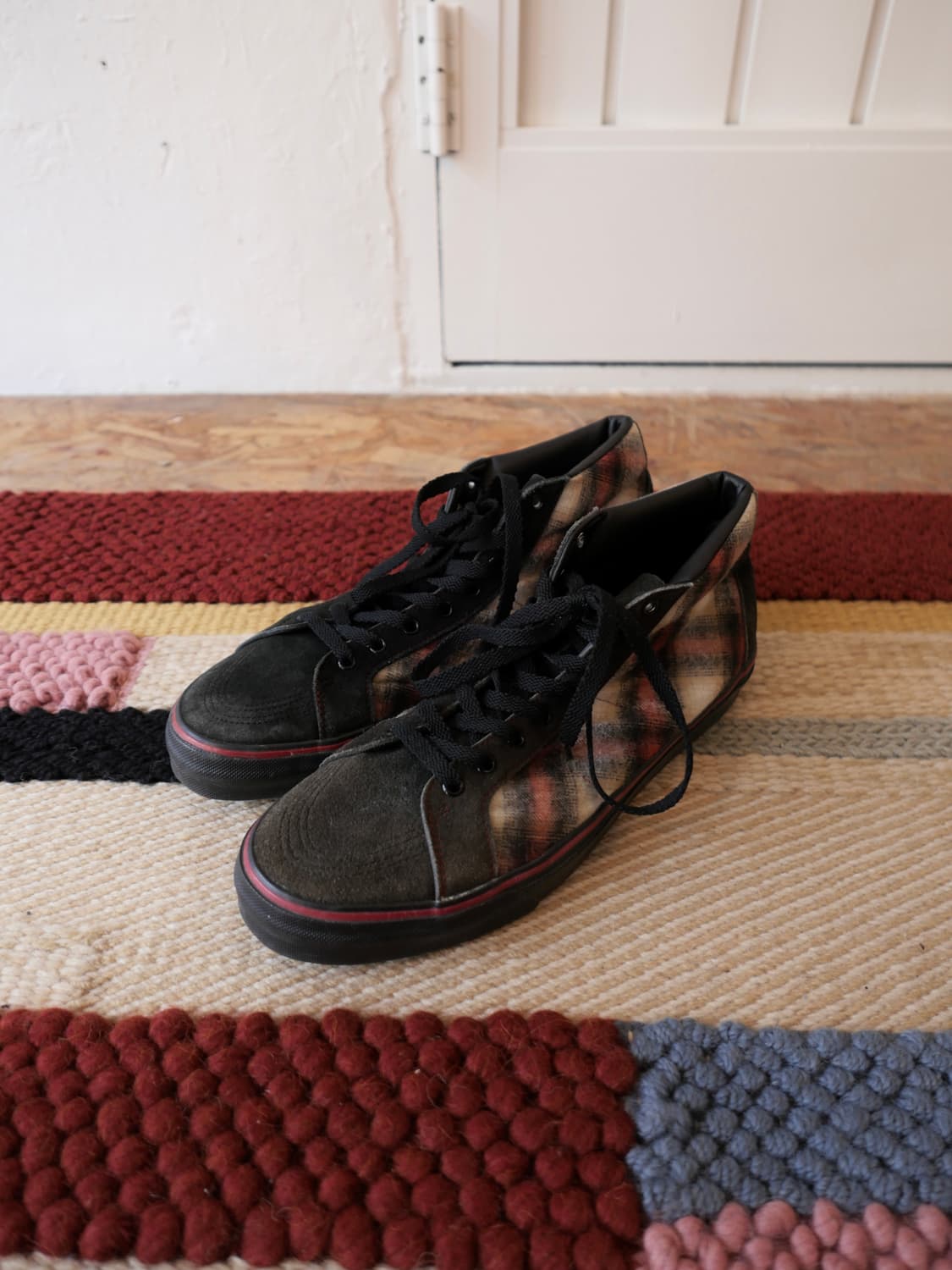 요지 야마모토 체크 스니커즈 상품이미지1