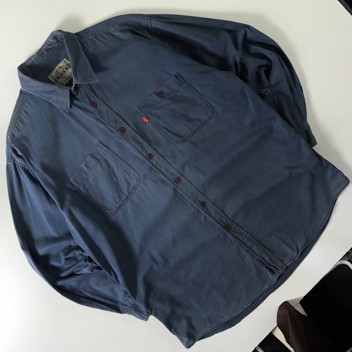 Levi's  리바이스 90,s 레드탭 코튼 네이비 셔츠  상품이미지2