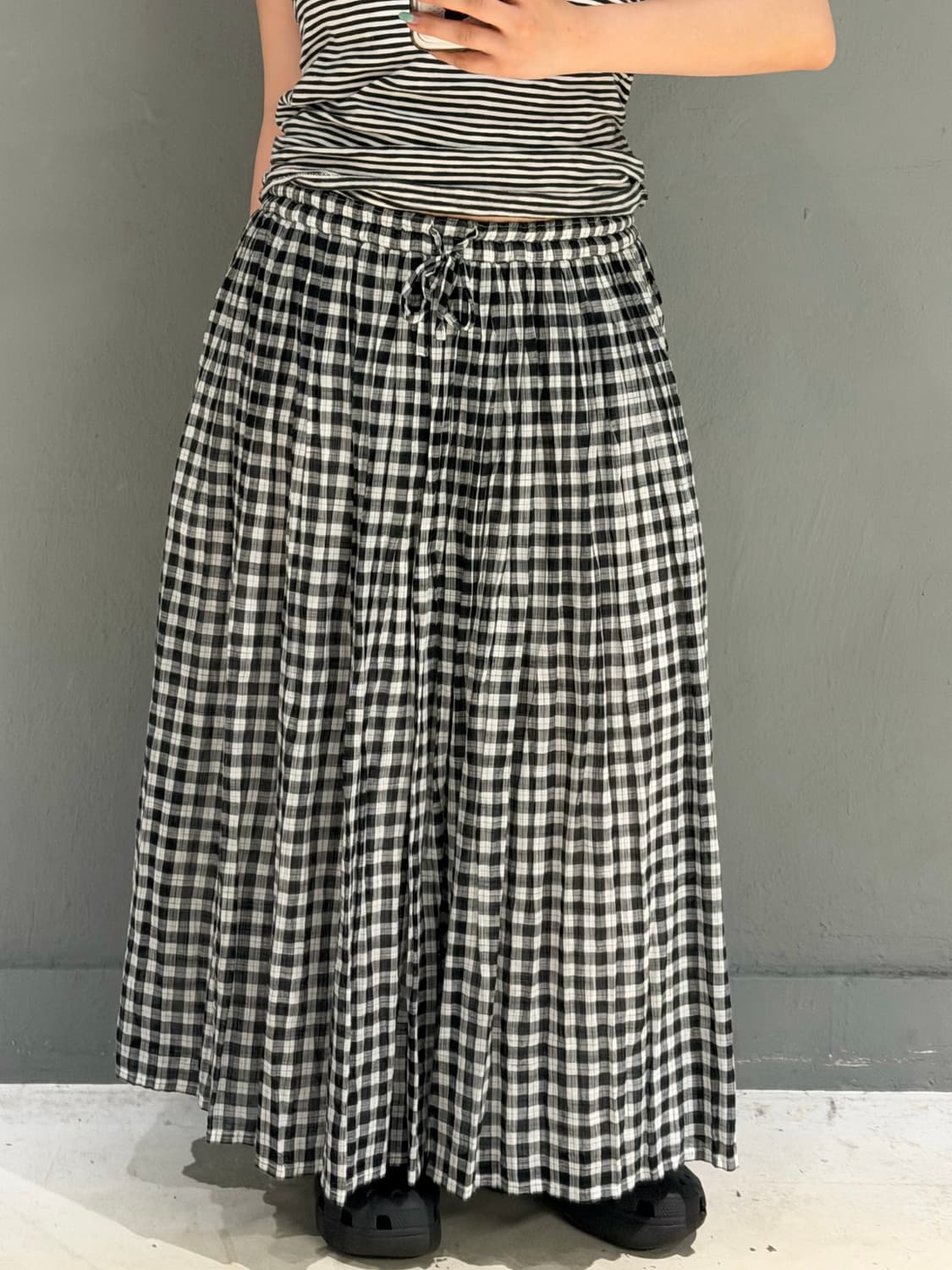 check pattern long skirt 상품이미지2