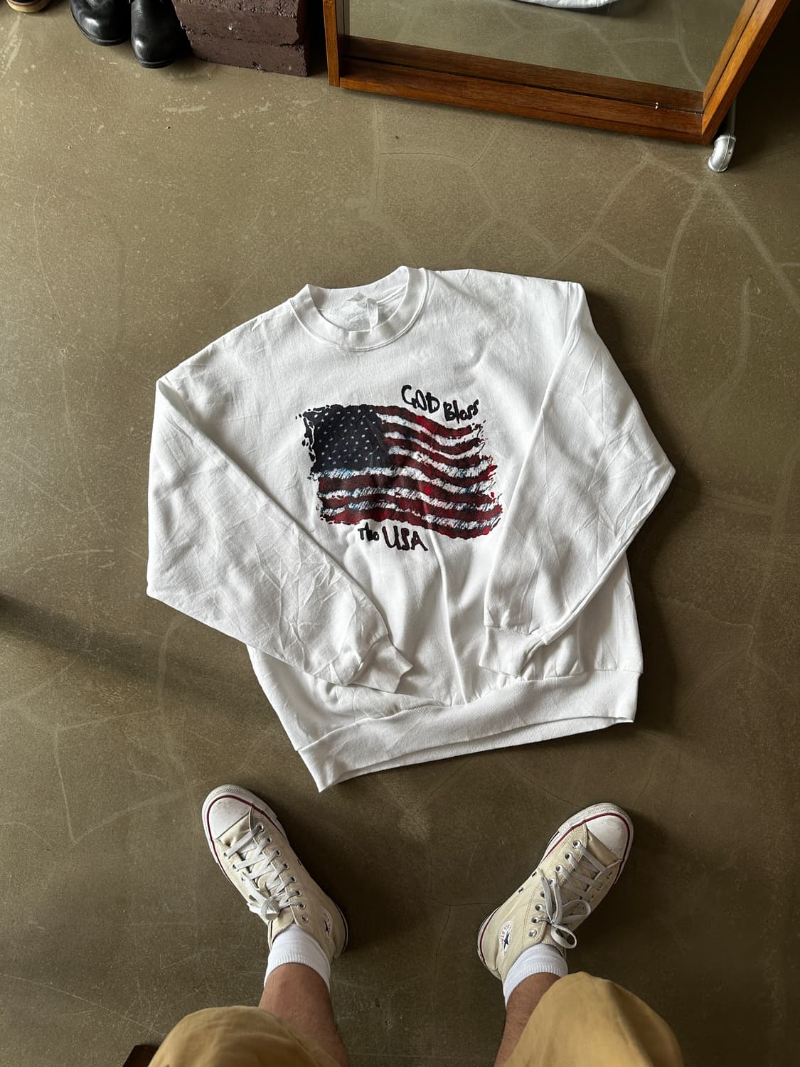 GOD Bless The USA 플래그 그래픽 스웻셔츠 상품이미지1