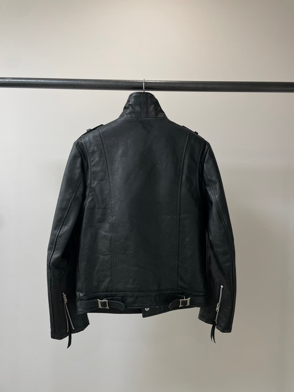 (S) 디아프바인 스티어하이드 소가죽 라이더 자켓 상품이미지3