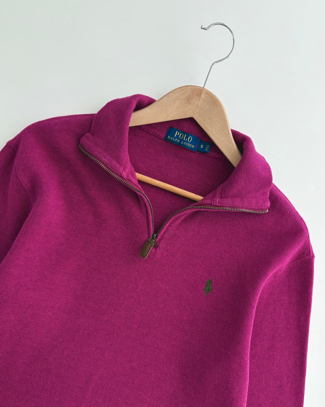Polo 폴로 랄프로렌 신형 마젠타컬러 코튼 하프집업 상품이미지3