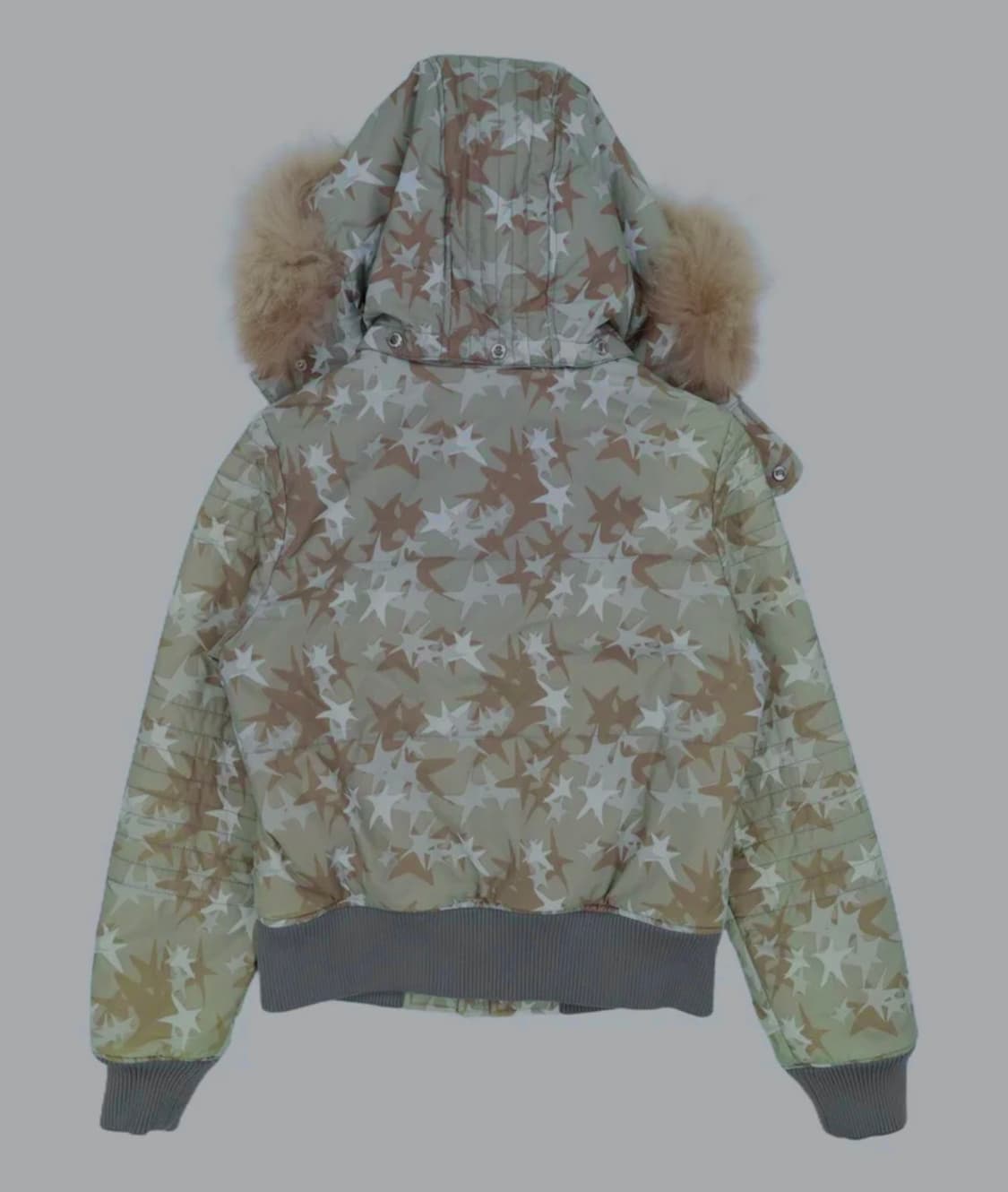 대장 빈티지 컨버스 y2k깔 스타 카모 퍼 후드 탈부착 크롭 패딩 XS 상품이미지2