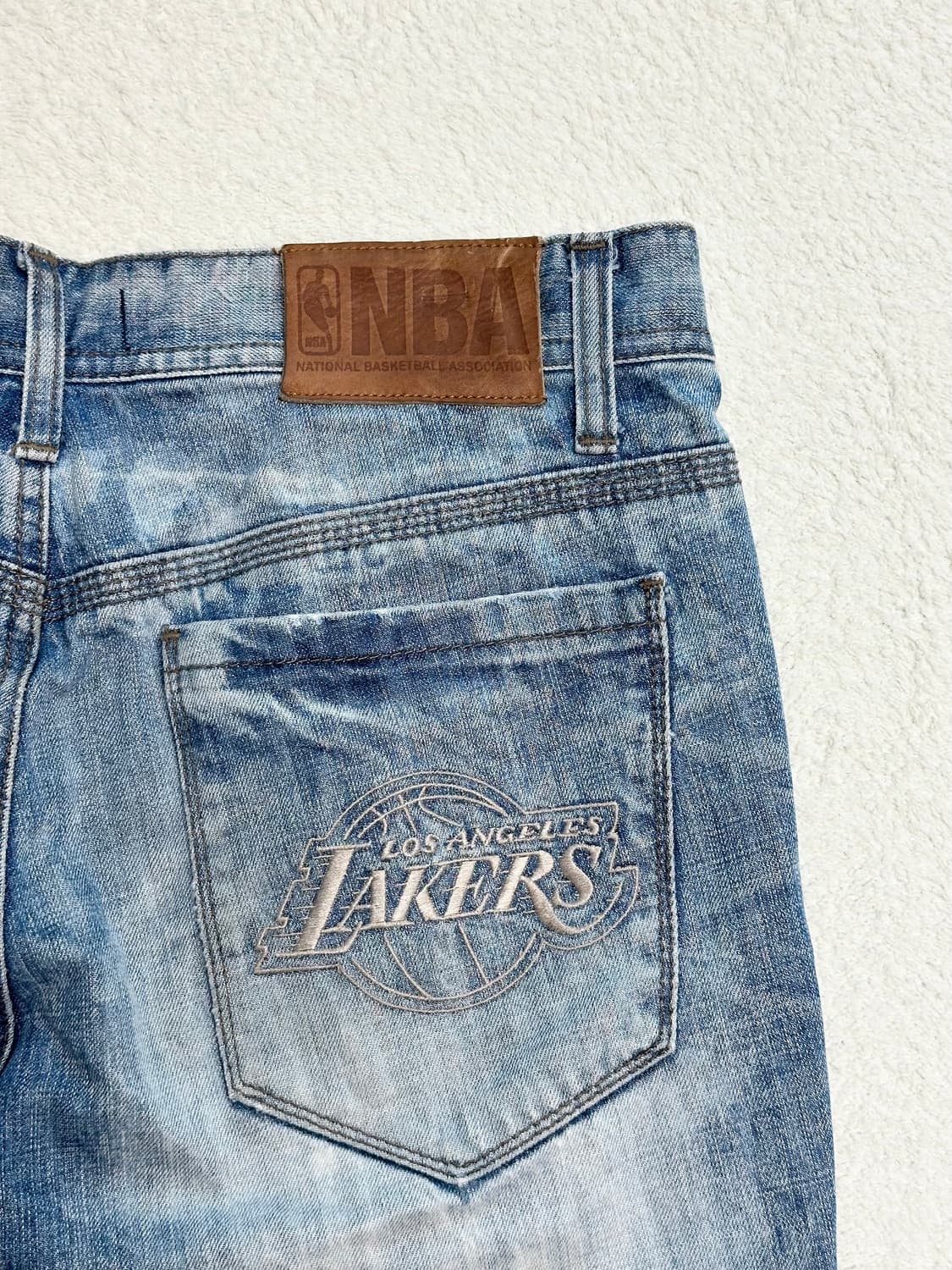 NBA LA 레이커스 버뮤다 7부 데님팬츠 반바지 y2k 상품이미지6