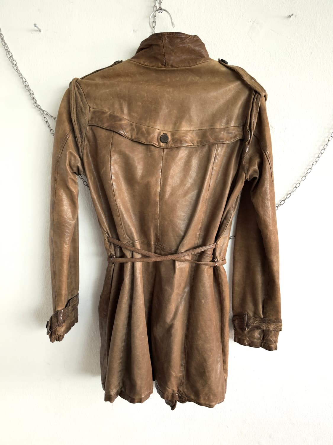 조르지오 브라토 슈링크레더 아티저널 레더 코트 상품이미지5