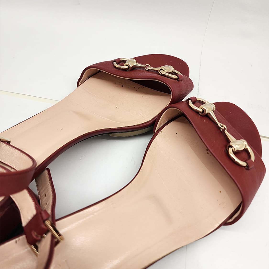 구찌 466707 스트랩 홀스빗 샌들 버건디 38 상품이미지7