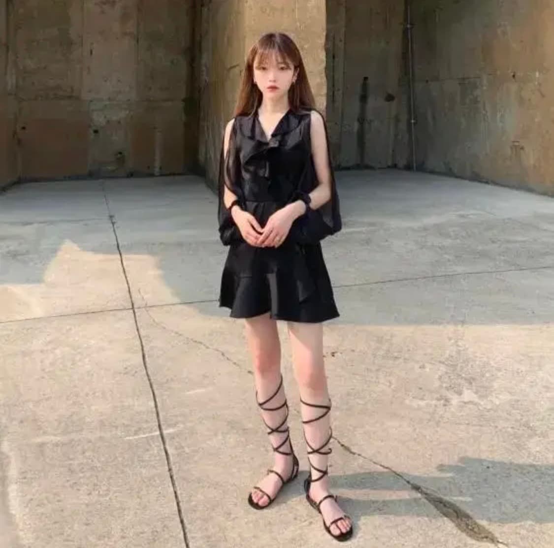 (새상품) 체리퀴리 라뇨 프릴랩 원피스 블랙 size1 상품이미지7