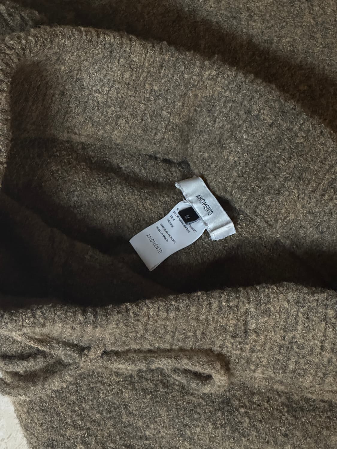 아모멘토 니트 팬츠 카키 브라운 M 상품이미지6