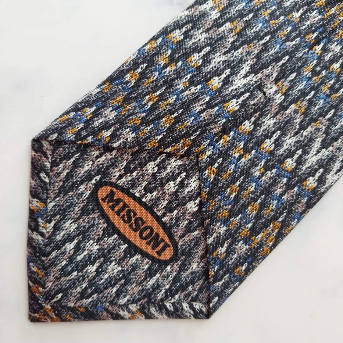 미쏘니 실크 블랙 믹스 패턴 넥타이 9.3cm S~A+등급 K2473
 상품이미지8