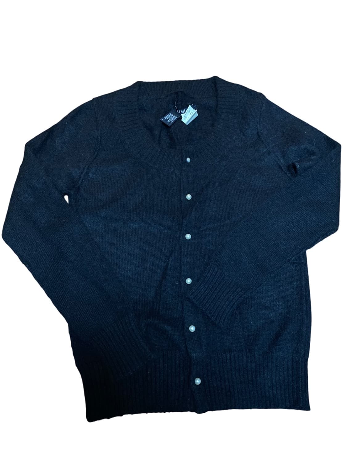 Limi feu 앙고라 진주 버튼 블랙 가디건 상품이미지1