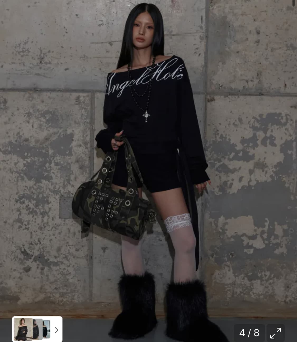 팬시클럽 보트넥 리본타이 스웻셔츠 상품이미지1