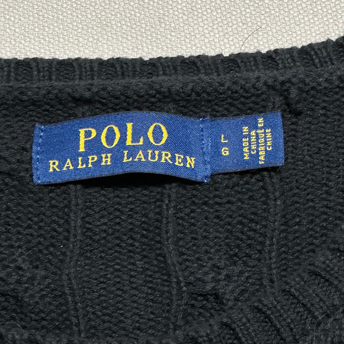 L 폴로랄프로렌 코튼 케이블 블랙 니트 상품이미지4