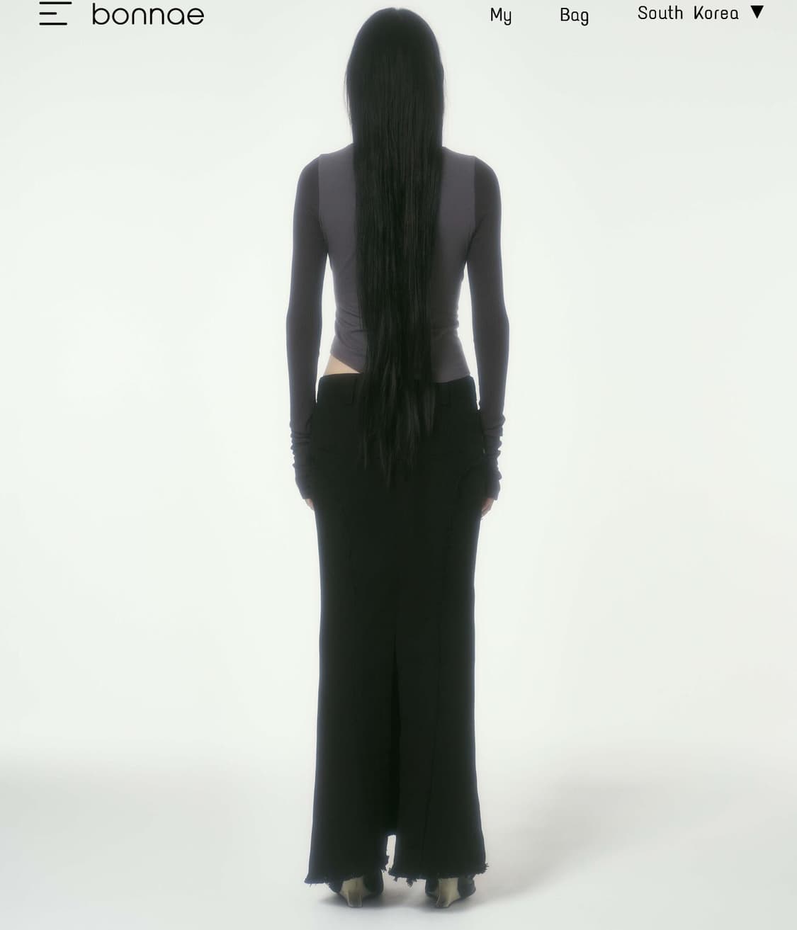 bonnae Washed denim skirt (Black) 상품이미지1