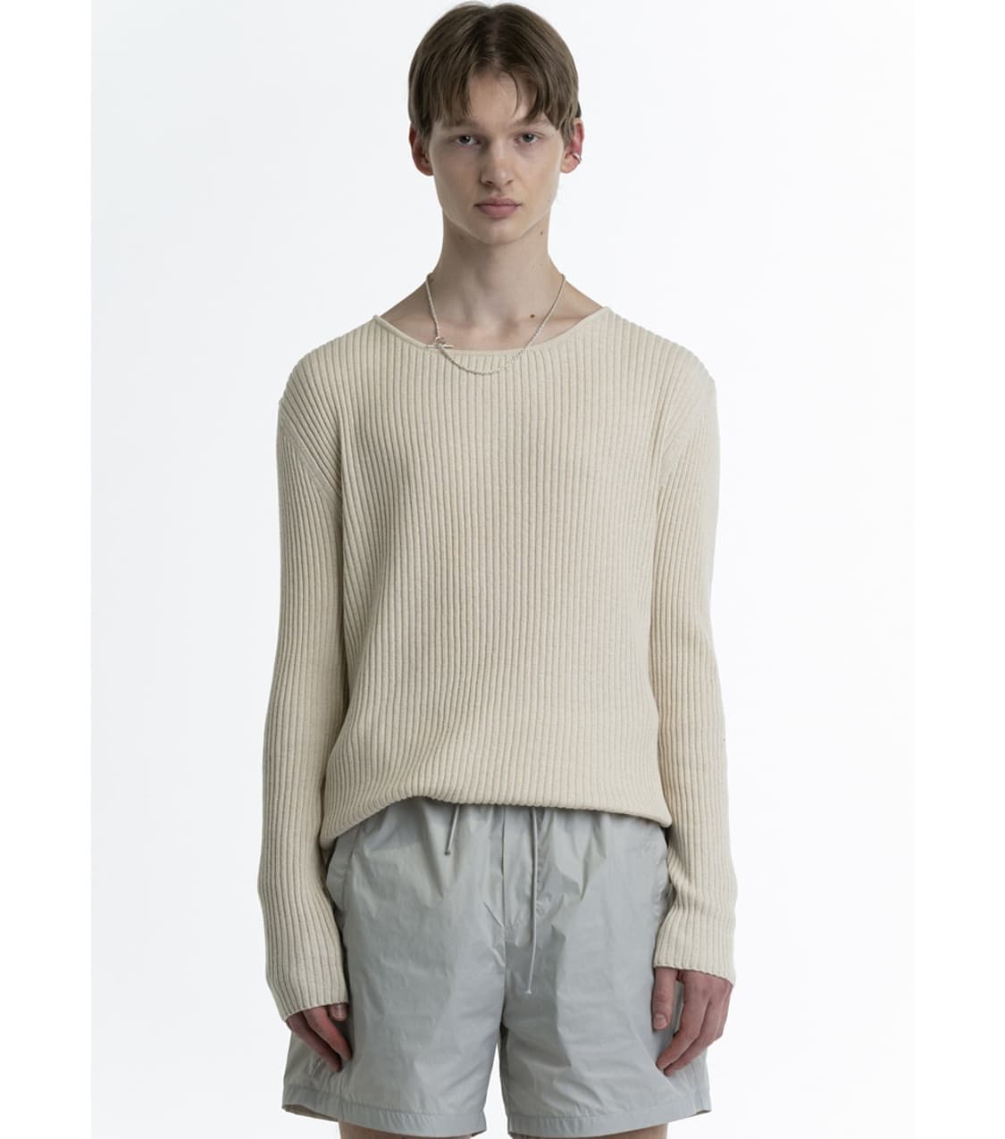 아모멘토 립 라운드 니트 M Mens rib round knit 상품이미지2