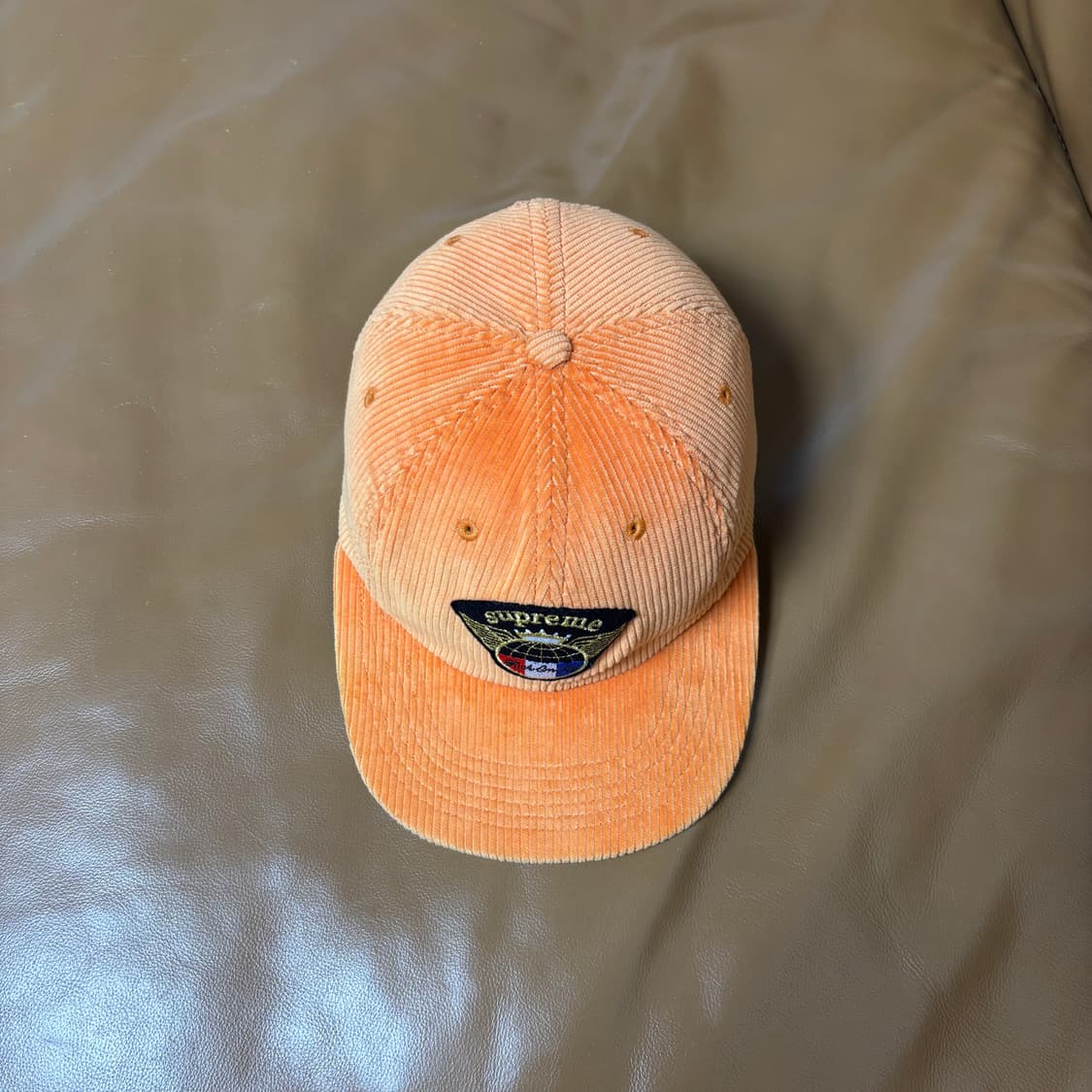 Supreme 슈프림 코듀로이 오렌지 윙 패치 로고 6패널 볼캡 모자 상품이미지5