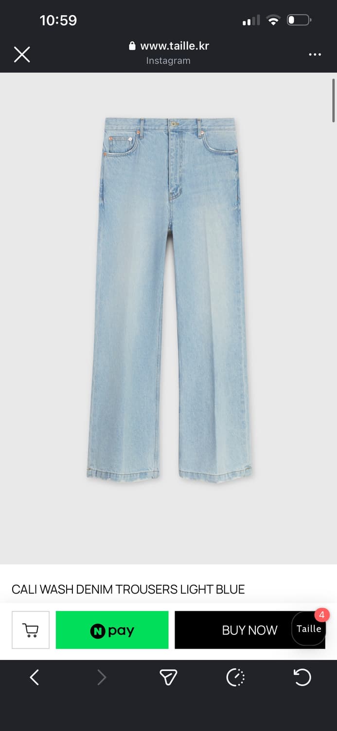 [1] 타일레 CALI WASH DENIM TROUSERS  상품이미지1