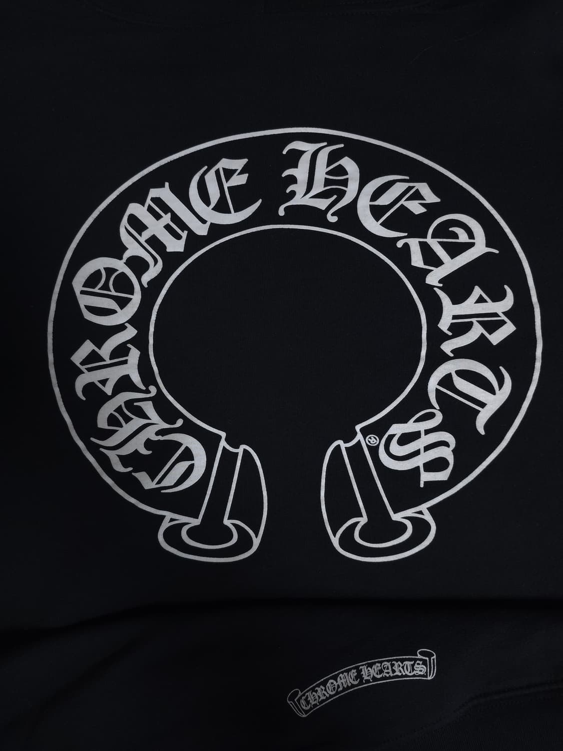 [L] 크롬하츠 홀스슈 플로랄 헤비웨이트 후드집업 블랙 상품이미지5