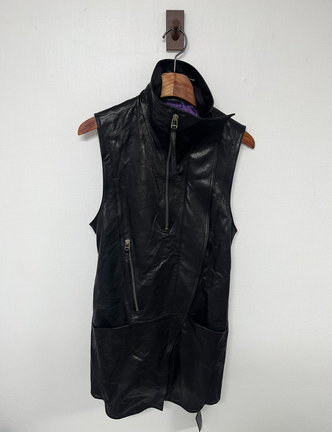 [m] 코데즈컴바인 양가죽 하이넥 셰도우 집 베스트 상품이미지1