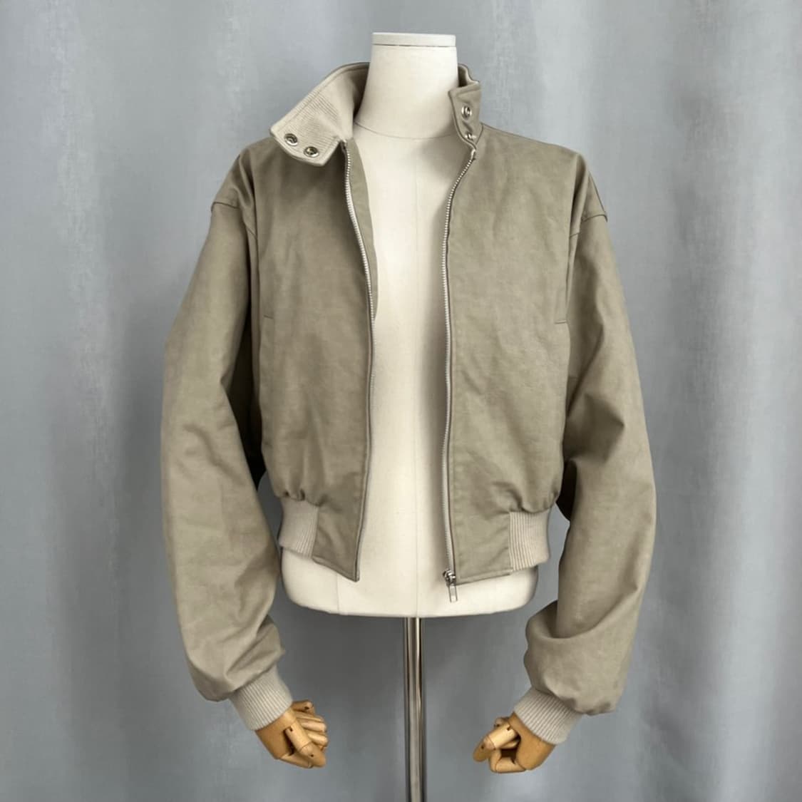 빈티지 베이지 크롭 레더 자켓/#3624 상품이미지6