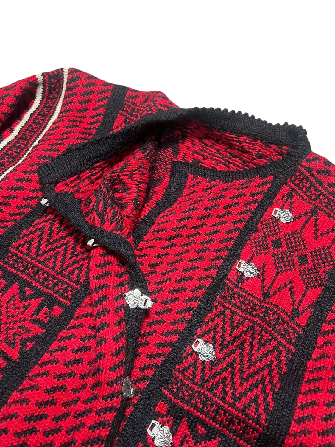 노르딕 레드 니트가디건 상품이미지4