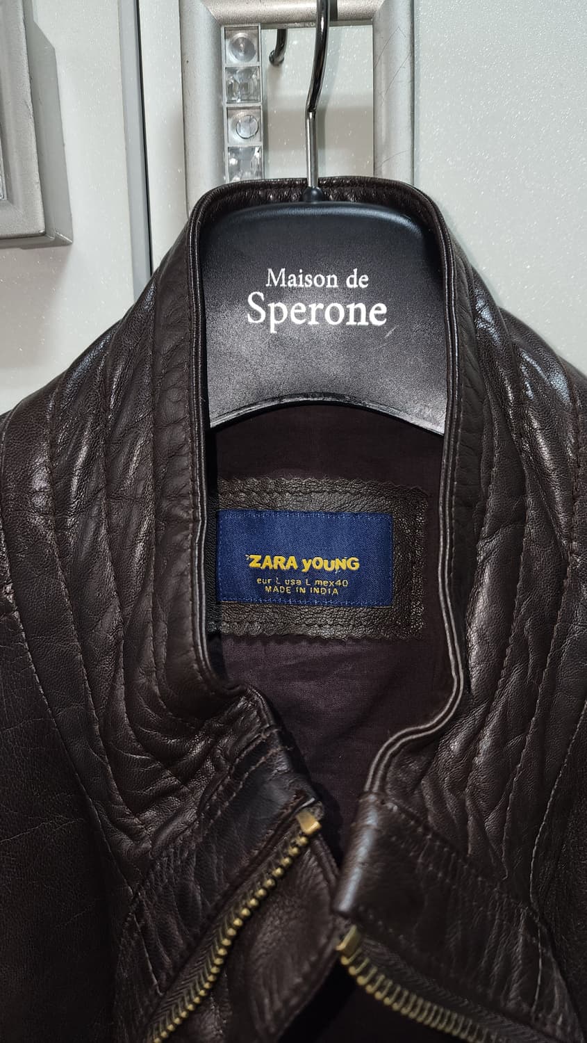 ZARA YOUNG 다크 브라운 가죽 자켓 100 상품이미지3