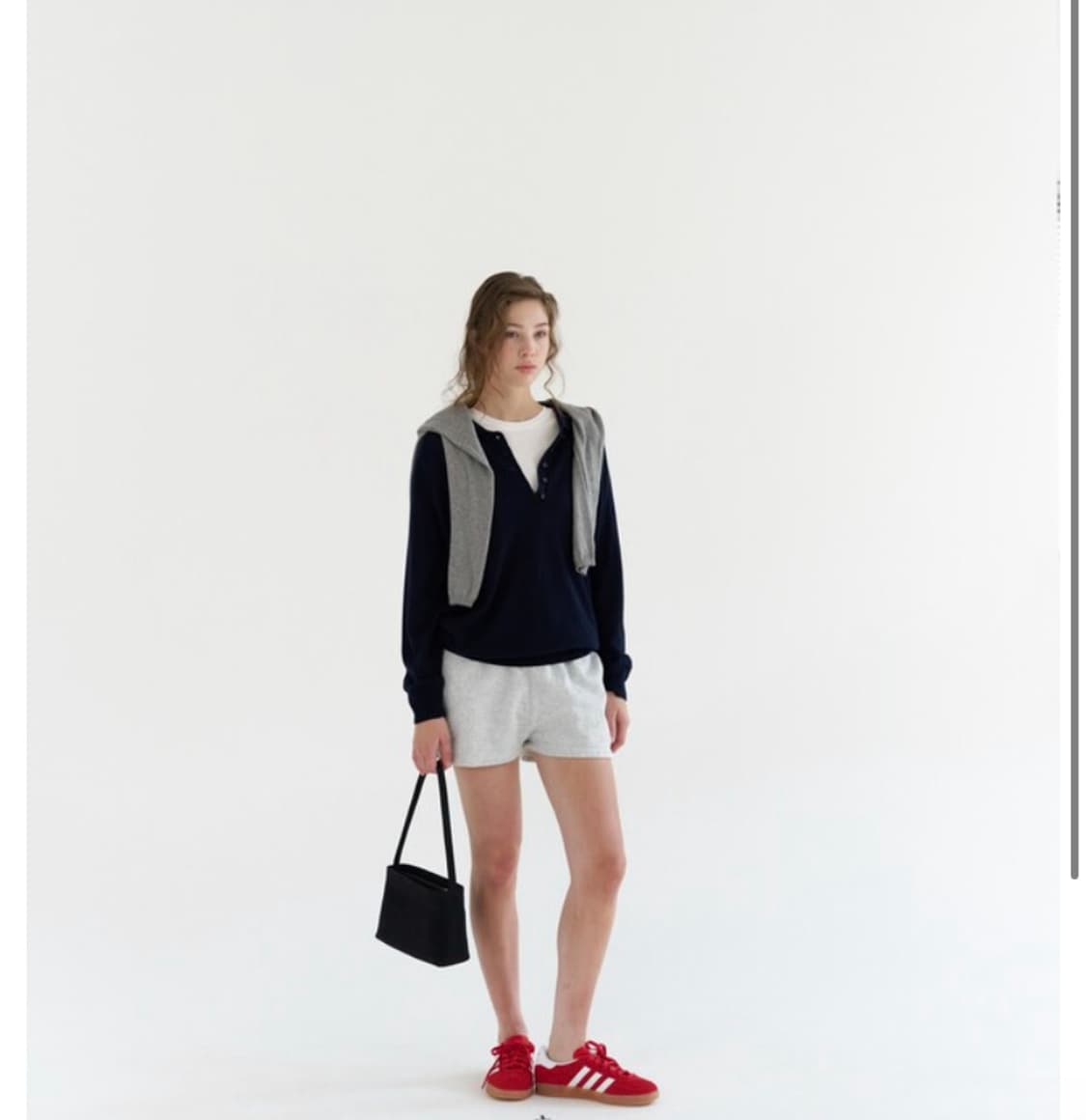 지비에이치 wool silk polo knit navy 상품이미지2