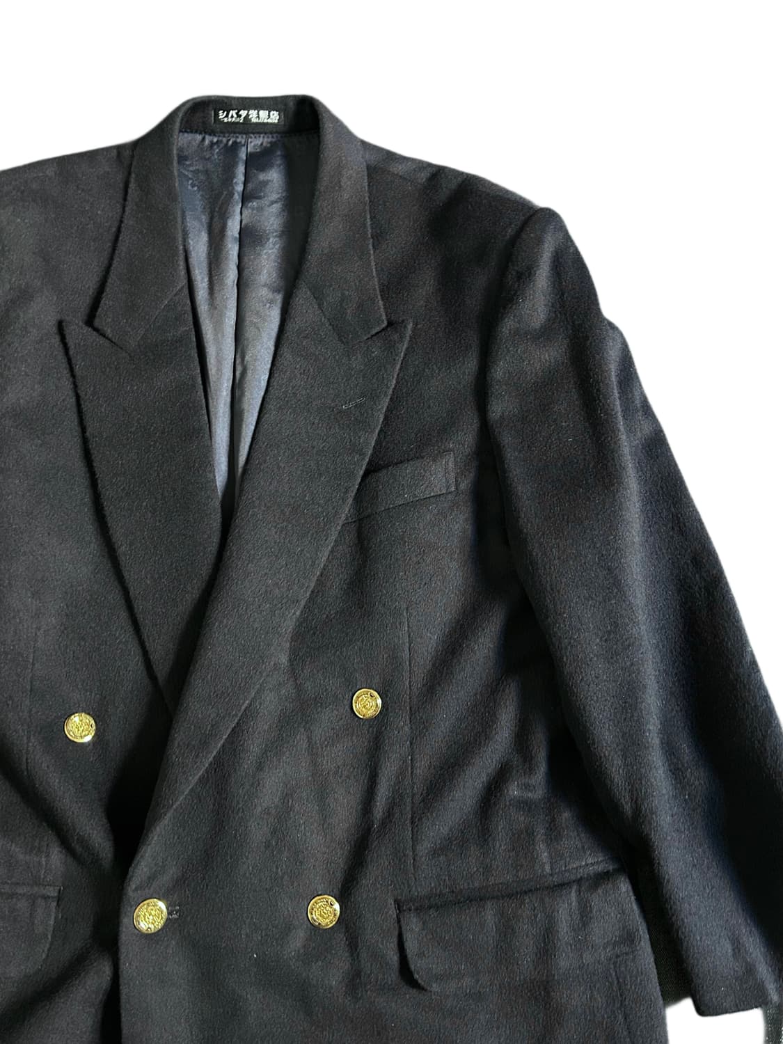 빈티지 100% 캐시미어 더블 브레스티드 네이비 금장 블레이저 상품이미지3