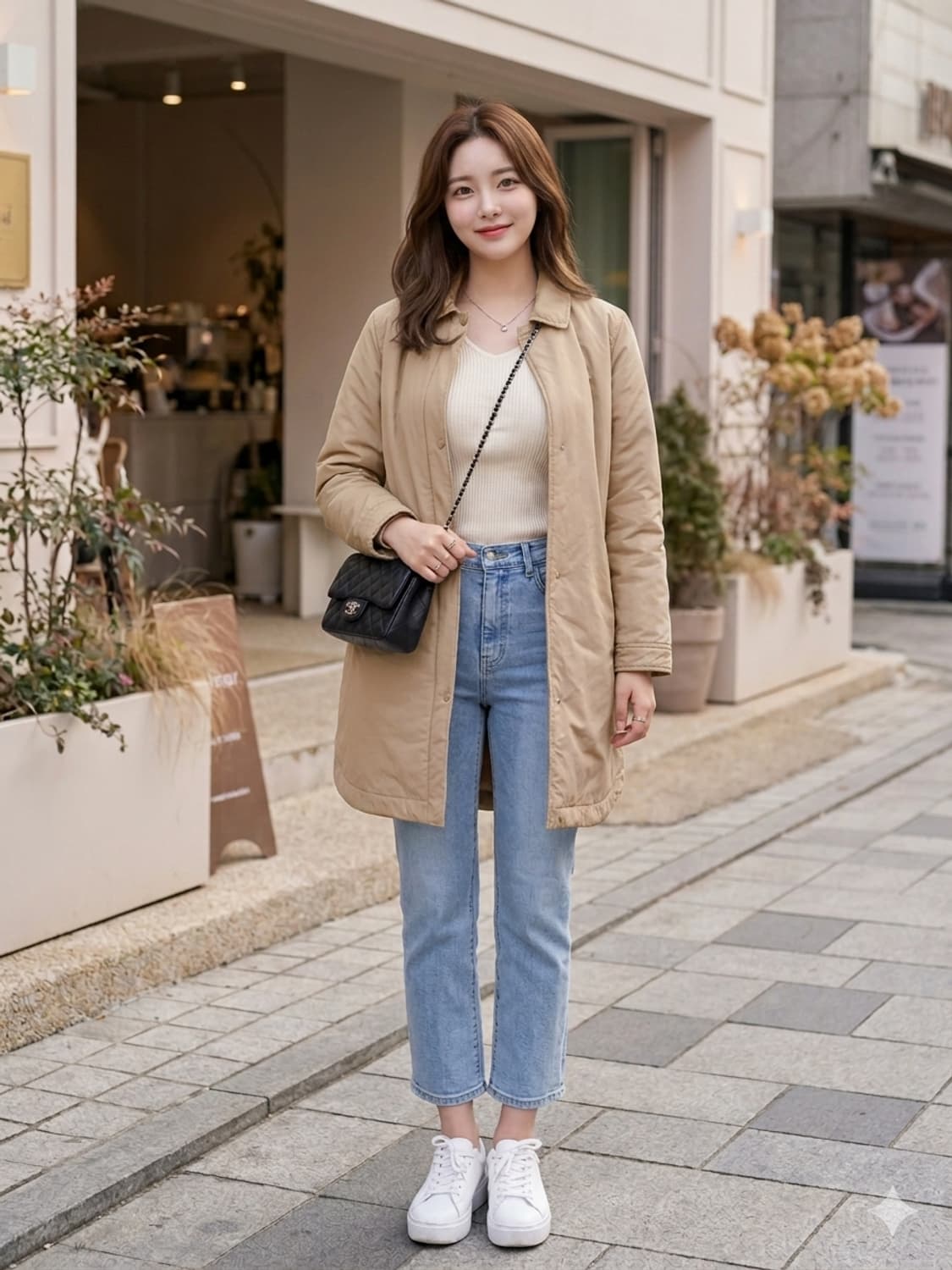 BCBG 스냅버튼 패딩 하프 코트 상품이미지1