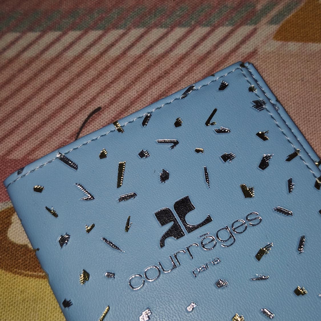 90s 꾸레쥬 실버 물방울 칩 레더 카드 지갑 상품이미지7