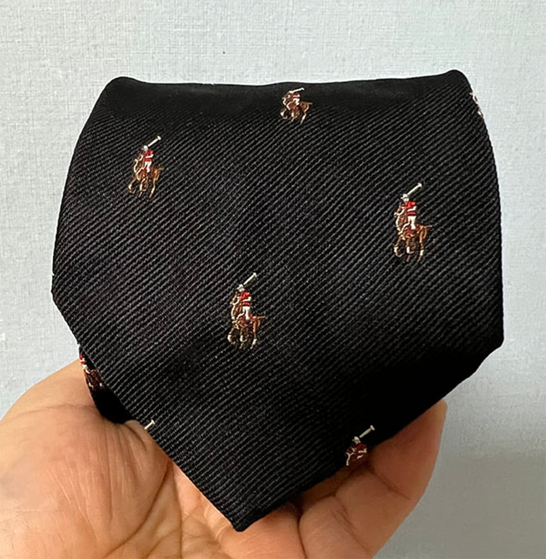 POLO 폴로 멀티포니 패턴 실크 넥타이 블랙 상품이미지1