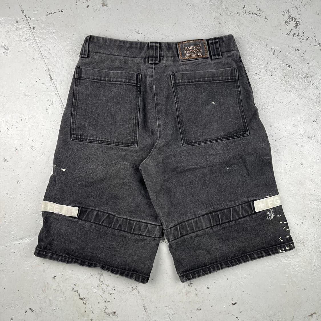 빈티지 마리떼 프랑소와 저버 배기 벨크로 데님쇼츠 블랙 상품이미지2