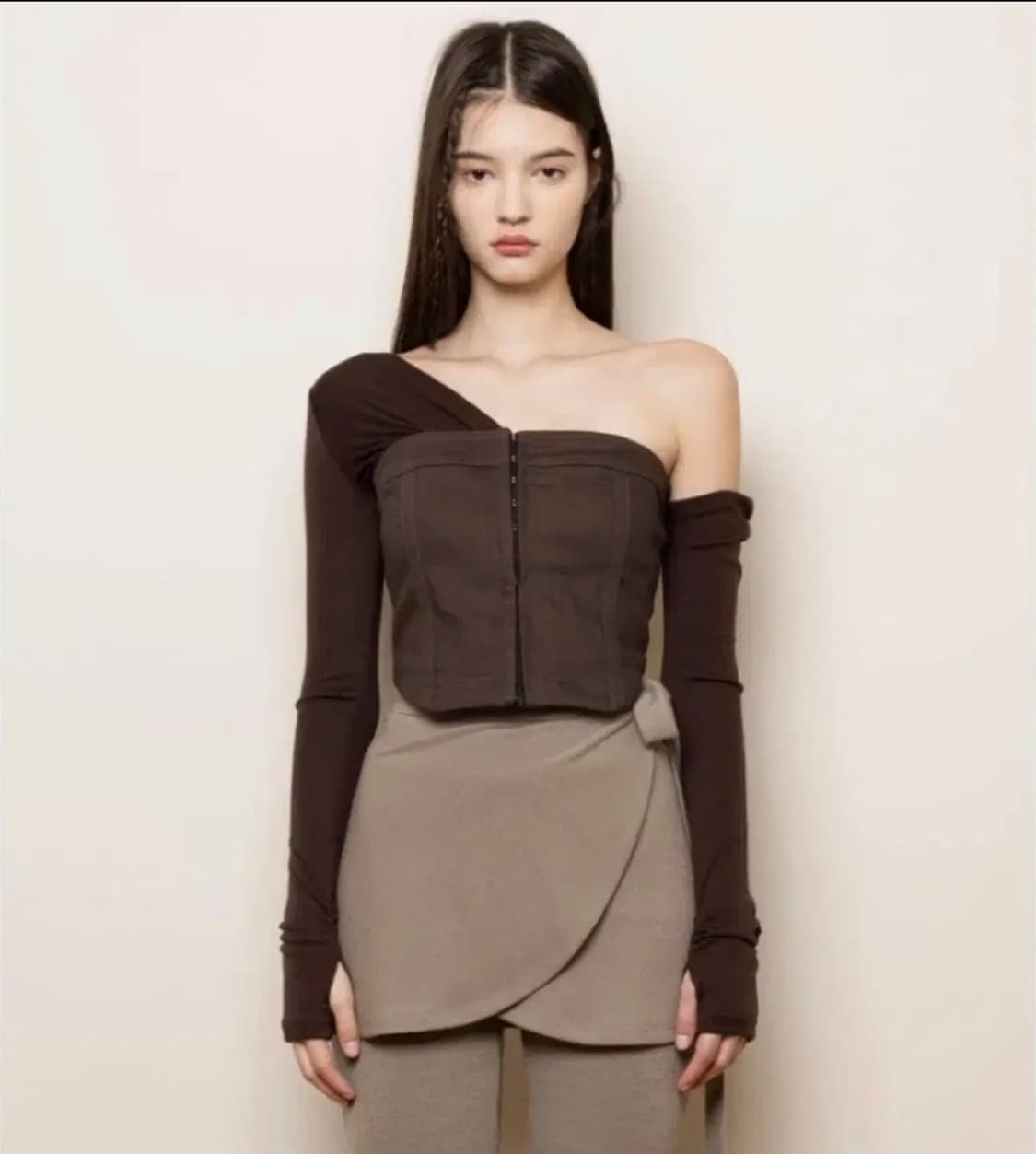 낫유어로즈 모니카탑 브라운 s 상품이미지1