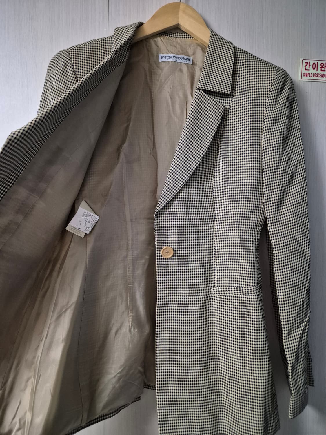 빈티지 엠포리오 아르마니 체크 블레이저 42
 상품이미지4