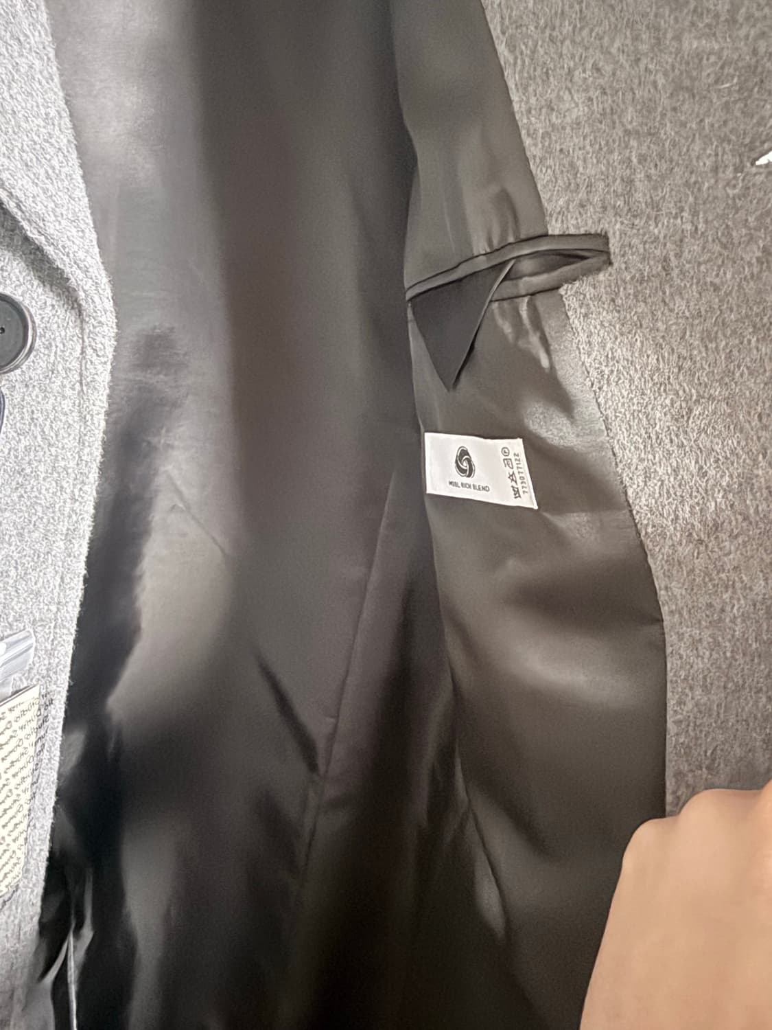 [미사용 새상품] 던스트 3버튼 싱글 롱코트 멜란지 그레이 상품이미지4