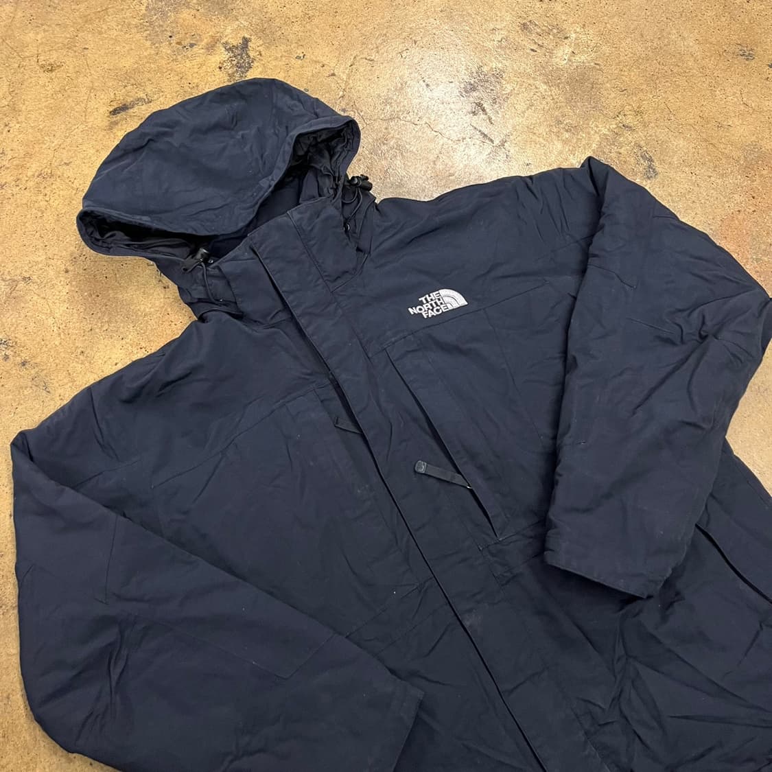 [정품/100] 노스페이스 블랙 후드 바람막이 자켓 b15 상품이미지1