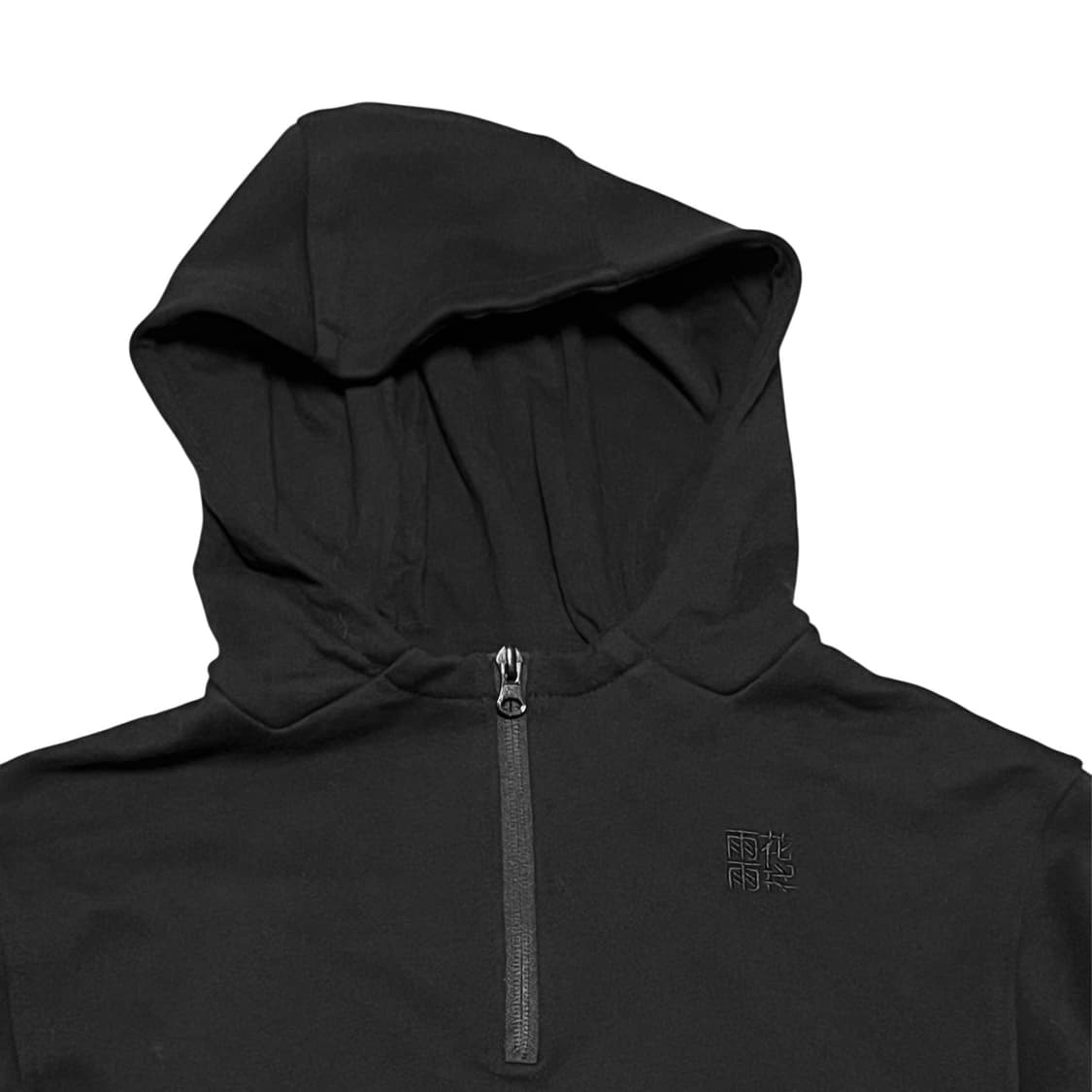 Woohwa, Strap Crop Hooded Top_black 상품이미지2