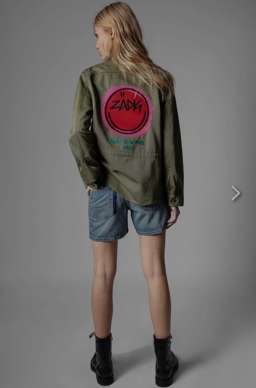 Zadig&Voltaire 자딕앤볼테르 카키 백로고 밀리터리 셔츠자켓 M 상품이미지2