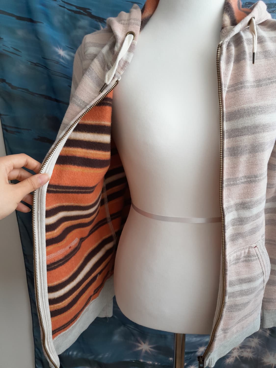 딸기우유 핑크 스트라이프 후드집업 상품이미지5