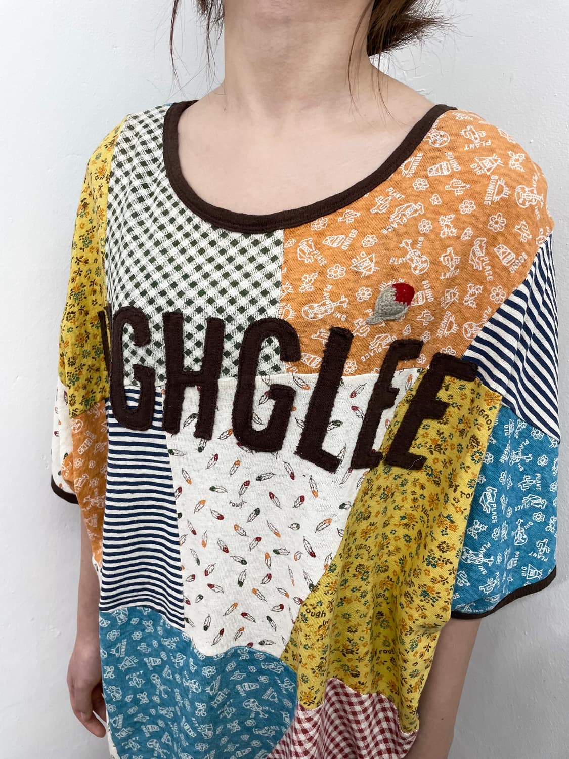 모리 패치 레터링 티셔츠 상품이미지3