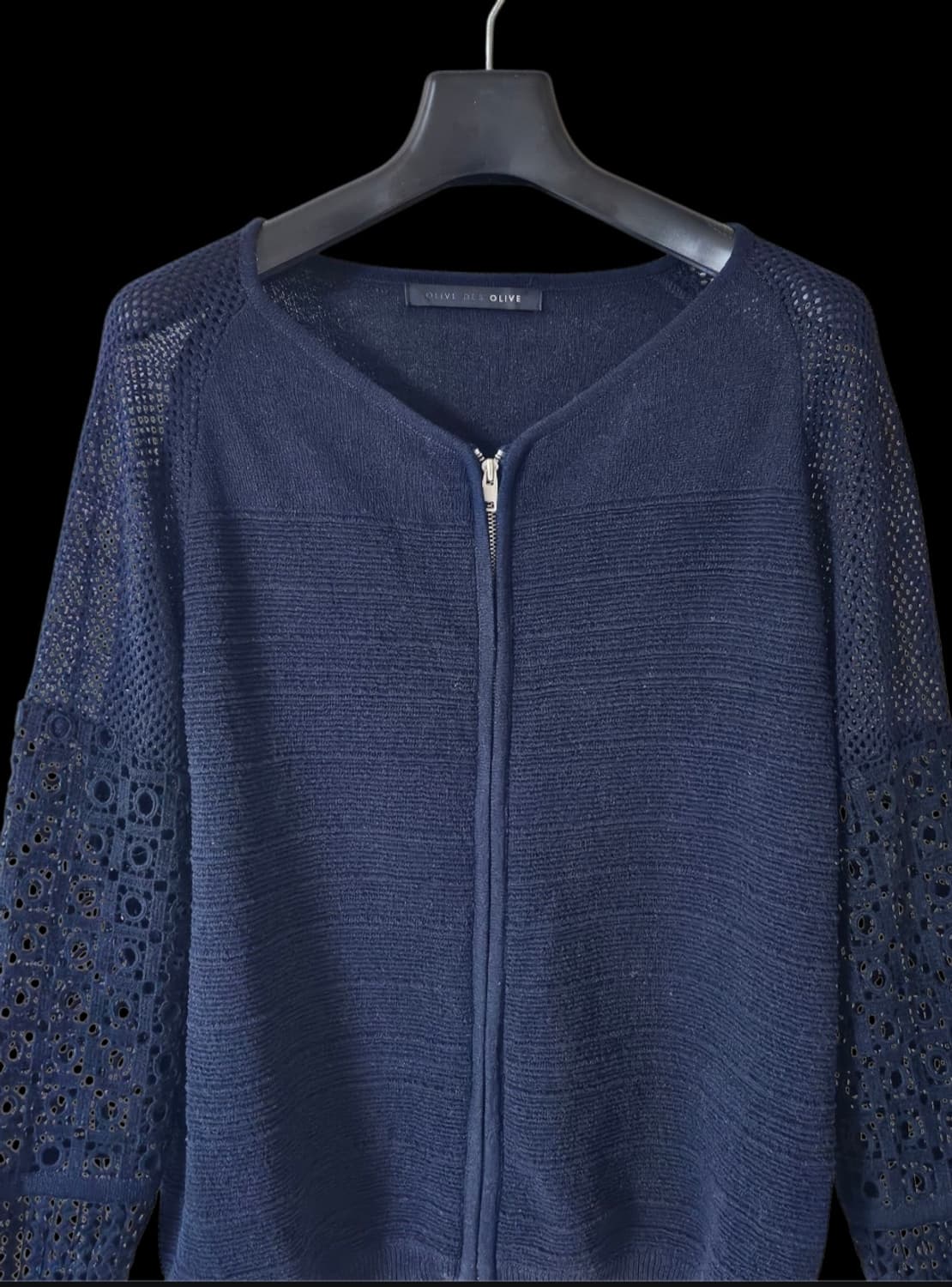 올리브데올리브 네이비 펀칭 지퍼 여성 가디건 M 상품이미지5