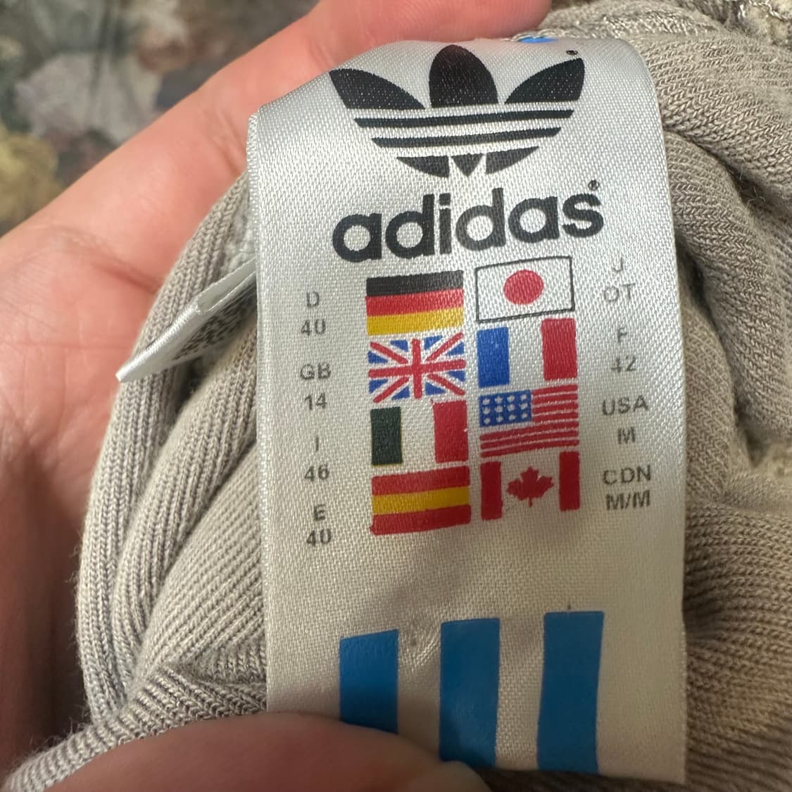 아디다스 빈티지 베이지 벨벳트랙탑져지 M 상품이미지5