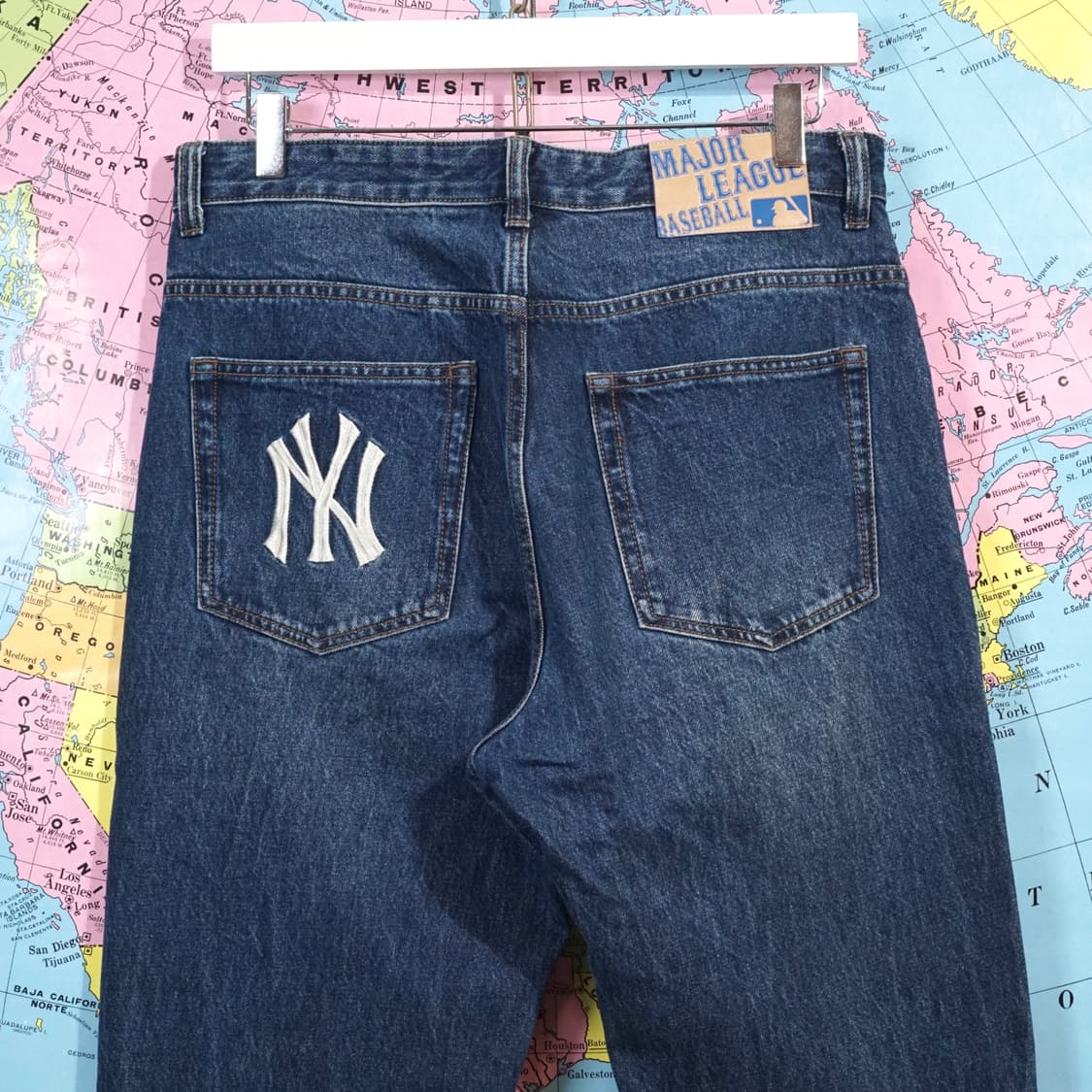 MLB 자수 로고 데님팬츠 상품이미지5